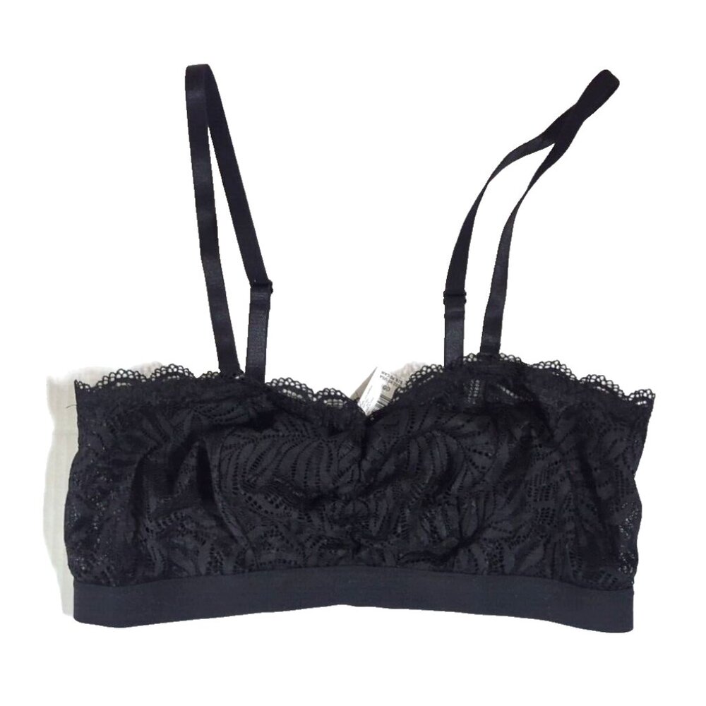 Womens Torrid BLACK LACE UNLINED BANDEAU‎ Removable Straps Size 00 - New